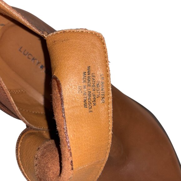 Lucky Brand Leather Basel Ankle Booties Brown Toffee New Size 7M Fall Boots - Picture 6 of 7